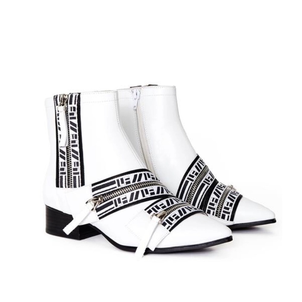 LF x Jeffrey Campbell women 7.5 Olaf ankle‎ leather bootie grunge street retro